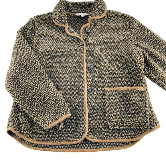 Orvis Jackets & Blazers - Orvis Womens Patterned Button-Up Jacket Size L Polyester Acrylic Blend